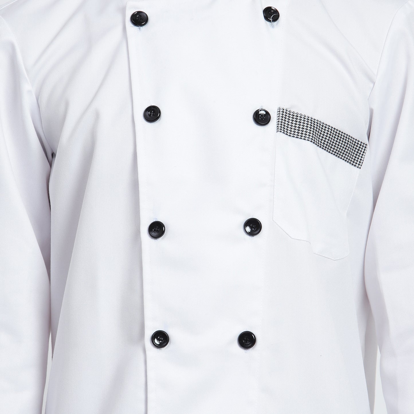 CHEF COAT - WHITE WITH CHECKS